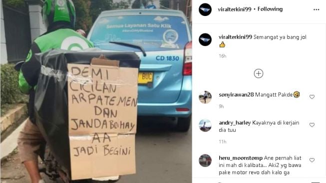 Motvasi kerja driver ojol (instagram)