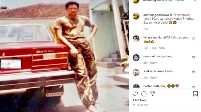 Bamsoet bersama dengan mobil Volvo lawas (Instagram)