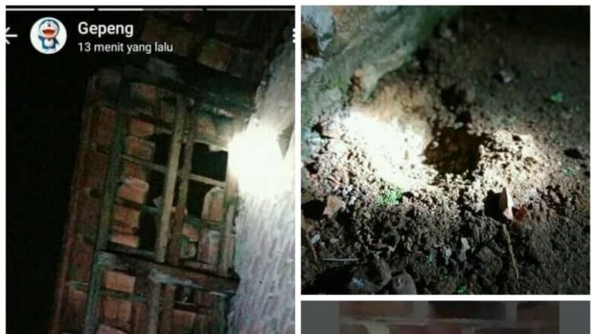 kondisi atap rumah warga di Lampung Tengah yang tertimpa batu diduga meteor [Facebook Mas Pri]