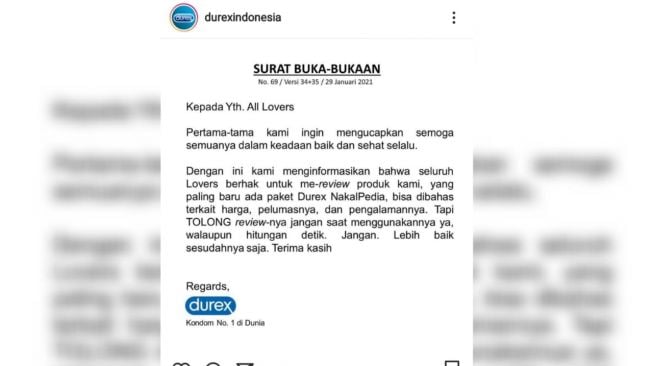 Durex Izinkan Pengguna Review Produk, Begini Reaksi Warganet