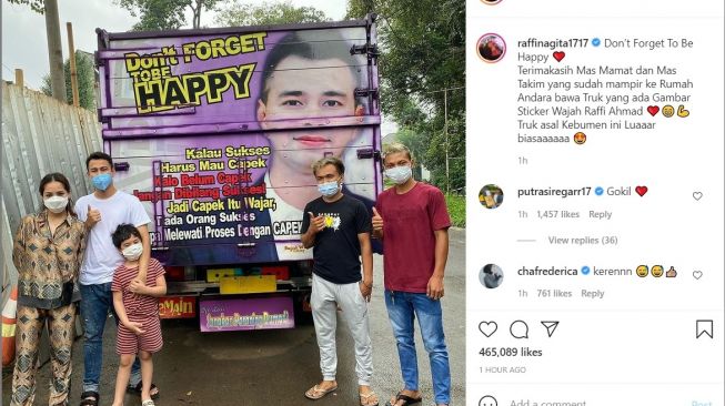 Pemilik truk dapat kejutan dari Raffi Ahmad (Instagram)