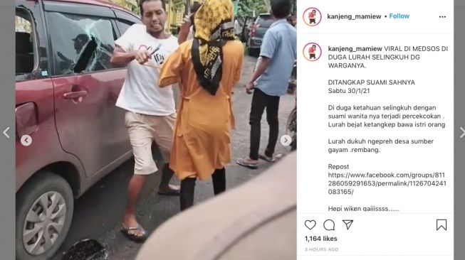 Diduga oknum lurah di rembang kepergok selingkuh. [Instagram/@kanjeng_mamiew]