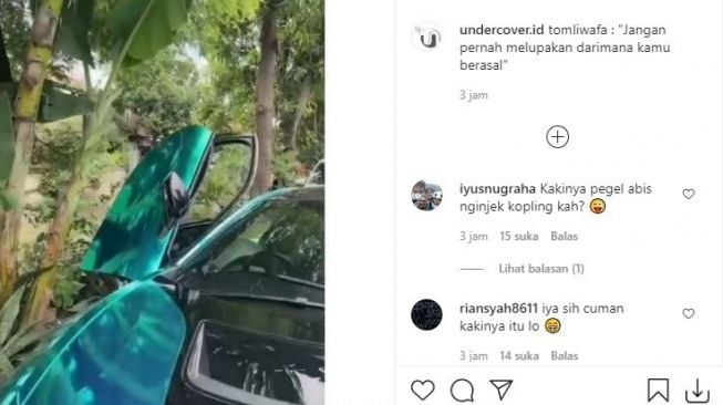 Pria pakai mobil mewah kunjungi sahabat. (Instagram/@undercover.id)