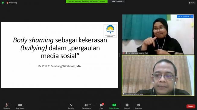 Edukasi Masyarakat Soal Body Shaming, YEC Yogyakarta Gelar Talk Show Daring