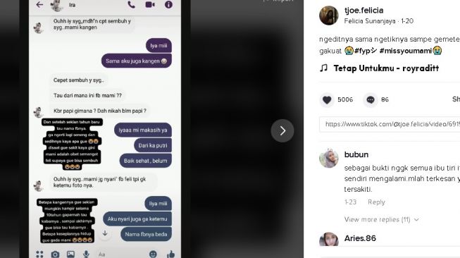 Cuhat anak bertemu ibu setelah 10 tahun berpisah. (Tiktok)