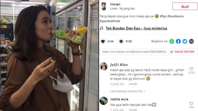 Viral Wanita Kembalikan Bekas Minumannya ke Rak Minimarket, Tuai Hujatan