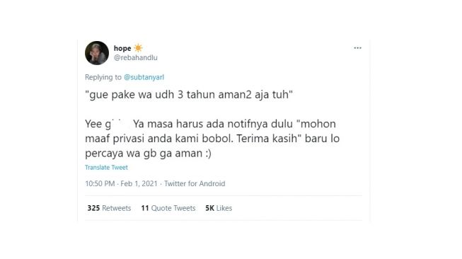 Trending Topik WA GB. [Twitter]