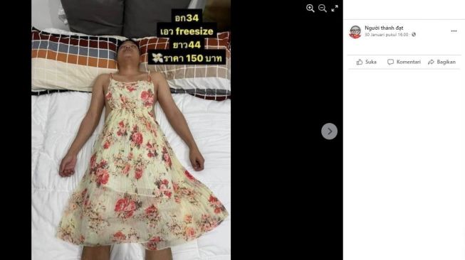 Wanita Ini Jadikan Suaminya Model Olshop saat Lagi Tidur (facebook.com/nguoithanhdat.24h)
