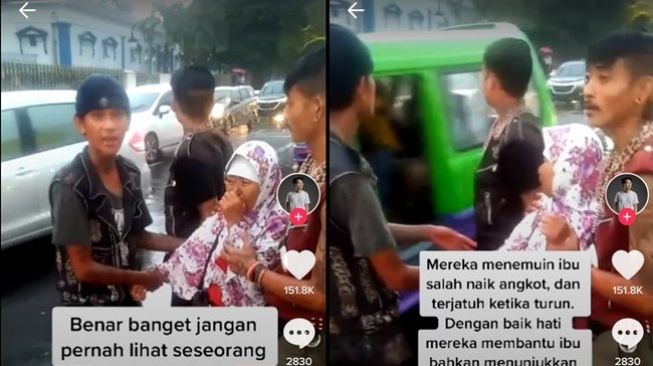 Bantu Ibu-Ibu di Jalan, Aksi Geng Anak Punk Bertato Bikin Publik Terenyuh