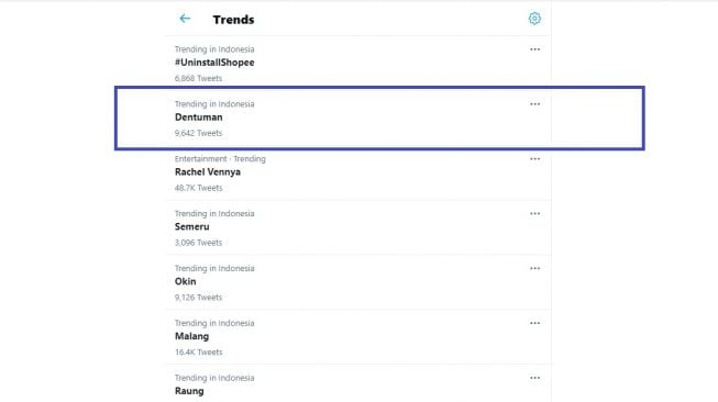 Dentuman di Malang sempat jadi trending topic Twitter