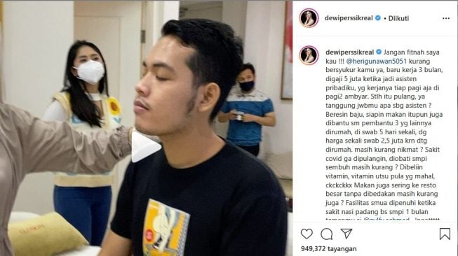 Dewi Perssik ngamuk-ngamuk soal asistennya. [Instagram]