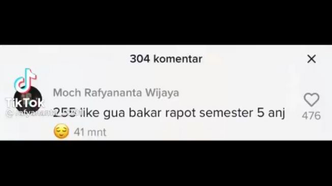 Viral siswa SMA bakar buku rapor demi dapat likes. (Dok. Twitter/AreaJulid)