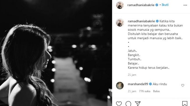 Unggahan Nia Ramadhani [Instagram/@ramadhaniabakrie]