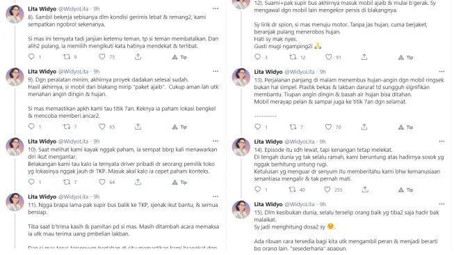 Kisah pemobil kedatangan sosok misterius, bikin terharu (Twitter)