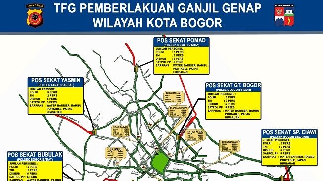 Kendaraan Masuk Kota Bogor Berkurang 8.000 Setelah Ganjil Genap