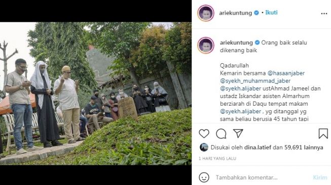 Unggahan Arie Untung [Instagram/@ariekuntung]