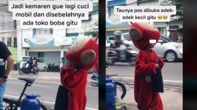 Menyentuh Hati, Pria Ini Traktir Minuman ke Bocah Berkostum Teletubbies