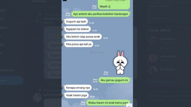 Pacar minta gugurkan kandungan (Twitter/@Askrlfess)