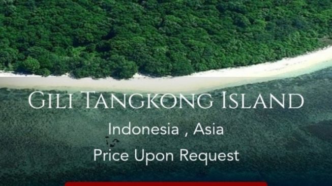 Pulau atau Gili Tangkong terpampang dijual oleh salah satu situs online. (ANTARA/Nur Imansyah).