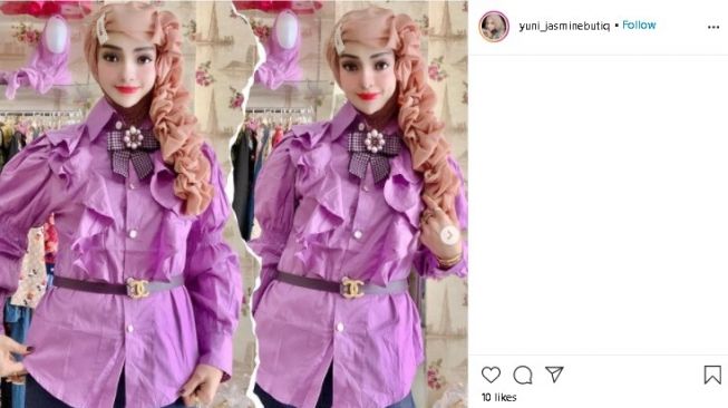 Potret Yuni, PNS bergaya bak barbie. (Instagram/@yuni_jasminebutiq)