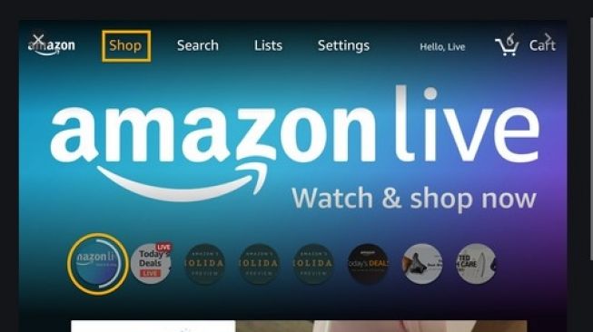 Amazon Live bisa menjadi platform produk otomotif. Sebagai ilustrasi [screenshot Amazon].