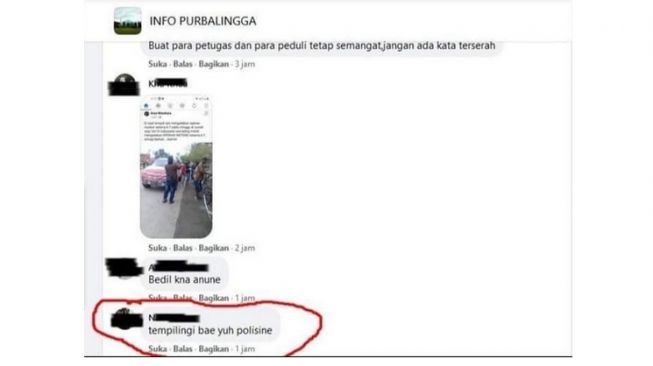 Remaja Purbalingga Tulis Komentar Ajakan Pukuli Polisi (FB/Info Purbalingga)