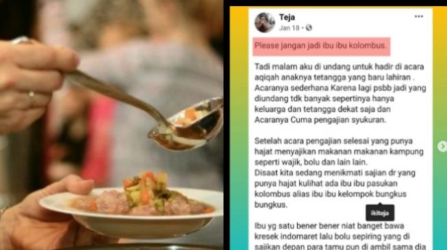 Viral Ibu-ibu Kolumbus, Aksinya Bungkus Makan di Hajatan Bikin Ngelus Dada