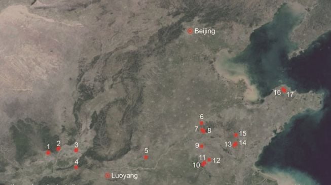 Lokasi penemuan krim wajah China kuno. [Archaeometry]