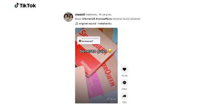 Postingan warganet dihadiahi 1.000 cokelat. [TikTok]