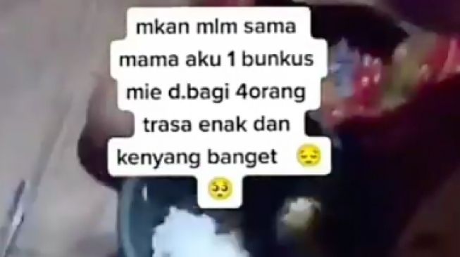 Kisah makan satu bungkus mi dibagi empat orang keluarga [instagram]