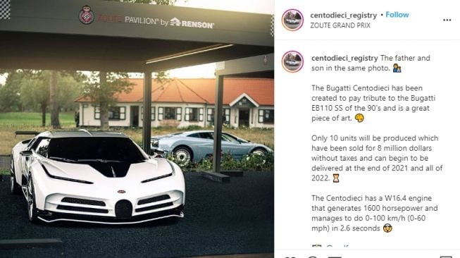 Mobil baru Cristiano Ronaldo yang diproduksi 10 unit saja. (Instagram/centodieci_registry)