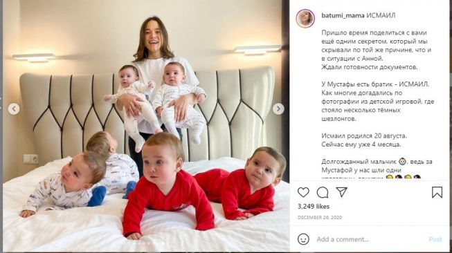 Christina Otzurk yang ingin punya 100 anak. (Instagram/@batumi_mama)