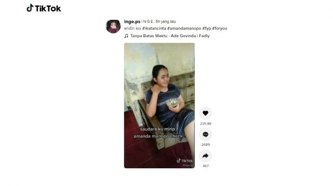 Mirip Amanda Manopo. [TikTok]