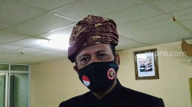 Kepala BNPT Komjen Boy Rafli Amar usai Deklarasi Kesiapsiagaan Nasional yang diadakan BNPT di Studio TVRI, Senayan, Jakarta, Minggu (14/2/2021) malam. [Suara.com/Muhammad Yasir]