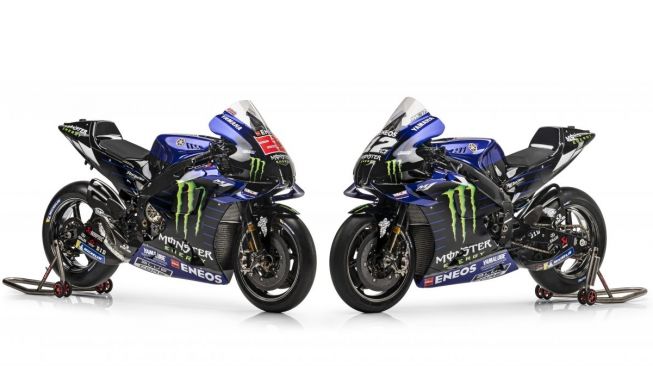 Tim Monster Energy Yamaha meluncurkan motor YZR-M1 terbaru untuk MotoGP 2021, Senin (15/2/2021). [Dok. Monster Energy Yamaha].