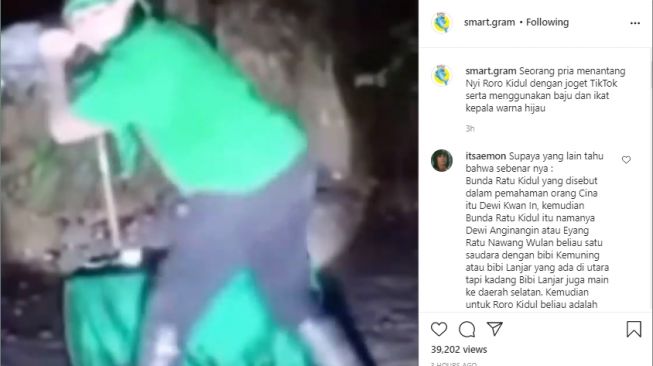 Pakai Atribut Hijau, Pria Ini Tantang Nyi Roro Kidul Sambil Goyang TikTok