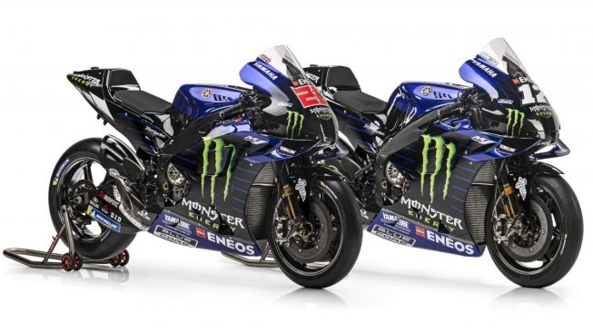 Tim Monster Energy Yamaha meluncurkan motor YZR-M1 terbaru untuk MotoGP 2021, Senin (15/2/2021). [Dok. Monster Energy Yamaha].