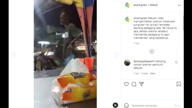 Viral Video Preman Palak Uang, Respons Tukang Sate Ini Rebut Perhatian