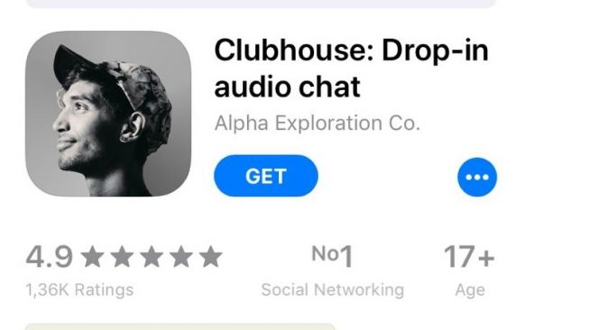 Ilustrasi aplikasi Clubhouse di App Store. [Suara.com/Liberty Jemadu]