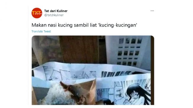 Nasi kucing dibungkus komik hentai (twitter)