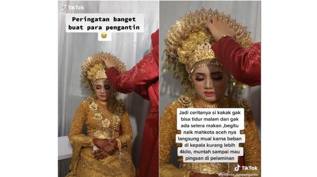 Curhat Pengantin Wanita Nyaris Muntah dan Pingsan Gegara Mahkota 4 Kg