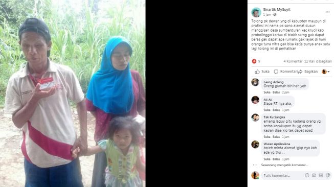 Keluarga Pak Sono asal Probolinggo [Tangkapan Layar Facebook]