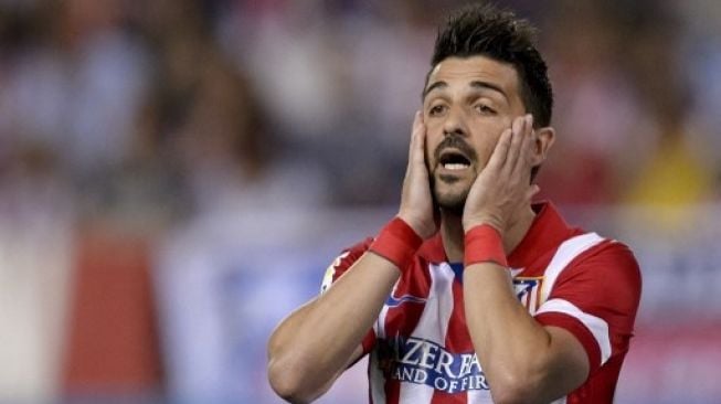 David Villa berseragam Atletico Madrid di tahun 2013. [AFP]