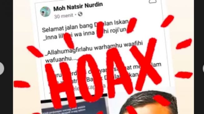 Unggahan kabar Dahlan Iskan meninggal [instagram]