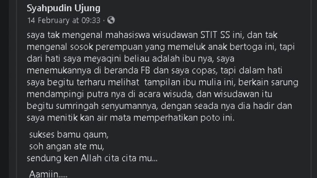 Warganet mengaku terharu dengan sosok ibu sederhana (facebook)