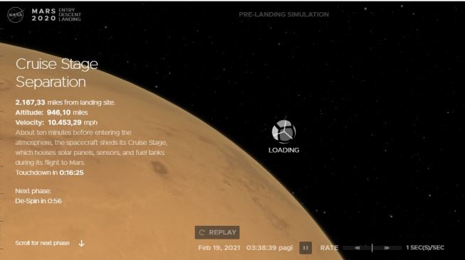 Besok! Penjelajah Baru NASA Siap Mendarat di Mars, Ini Cara Melihatnya