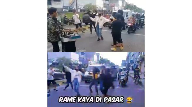 Viral! Sejumlah Remaja Asyik Berjoget di Lampu Merah (twitter.com/hiboorans)