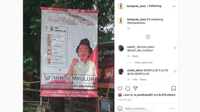 Dikira Spanduk Kampanye Caleg, Ternyata Promosi Warung Nasi Kucing