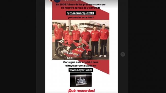 Marc Marquez membantu sponsor dari kebangkrutan dengan mengunggah Instastory (Instagram)