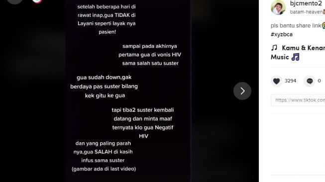 Curhat Siswa SMK divonis hidupnya tinggal 6 bulan. [TikTok/@bjcmento2]